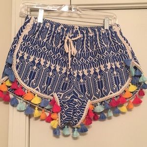 Judith March Rainbow Tassel Shorts